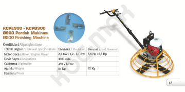 900 mm Benzinli Perdah Makinesi