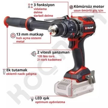 Einhell Tp-Cd 18/120 Li-I Bl Akülü Matkap -120NM Tork- 18V 8AH Tek Akü + 18V 4AH Fastcharger