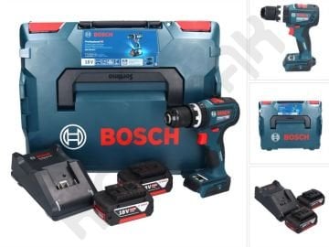Bosch Gsb 18V-90 C Kömürsüz Darbeli Matkap - 5Ah Çift Akülü