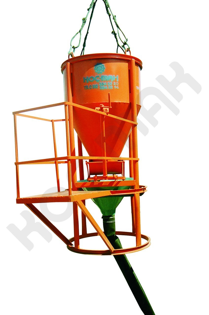 Alttan Açılır Sepetli ve Hortumlu Beton Kovası