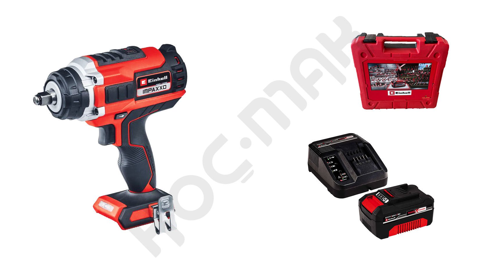 Einhell Impaxxo 18/450 Li-i BL Akülü Somun Sökme/Sıkma Makinesi - 4Ah Tek Akülü Çantalı Set