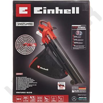 Einhell Venturro 18/210 Kömürsüz Akülü Yaprak Üfleme Toplama Makinesi - aküsüzdür