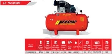 Akkomp 700 Lt 12 Bar 10 Hp Kompresör
