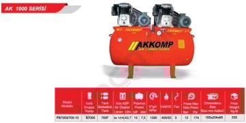 Akkomp 1000 Lt 12 Bar 10 Hp Kompresör