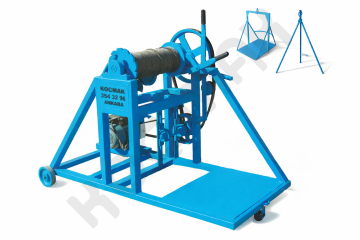 Yerden Kumandalı Gırgır Vinç 4 Hp 220V Motor 50 Metre Çelik Halat + Üç Ayak Takımı + El Arabası Sepeti