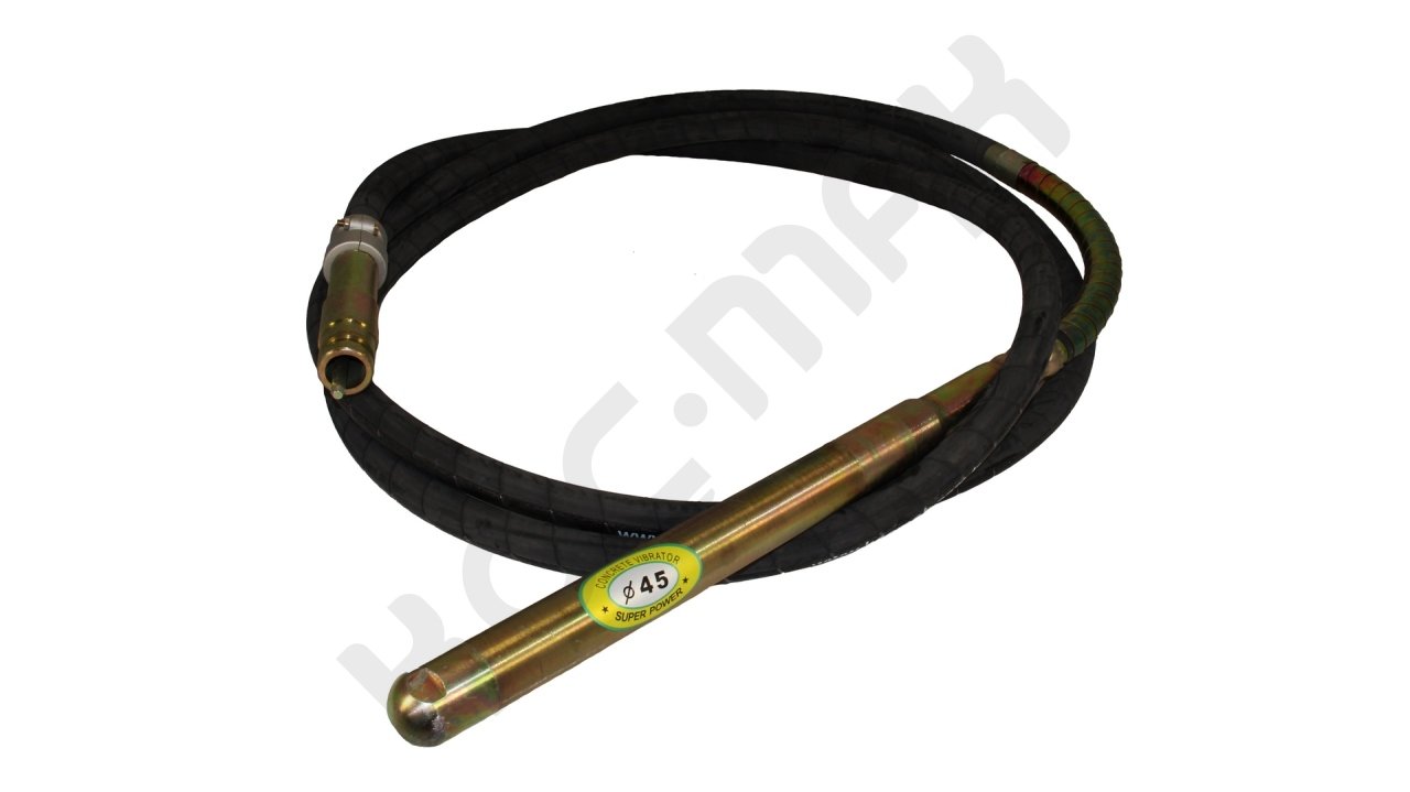 Vibratör Hortum ve Şişesi 6 Köşe - 4 Metre - 45 mm