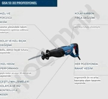 Bosch Profesyonel GSA 12-30 Panter Testere - 1250 Watt