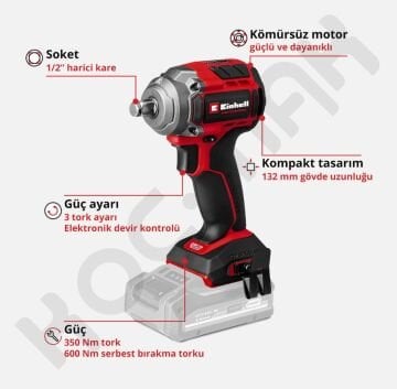 Einhell Tp-Cw 18/260-C Li BL Kömürsüz Darbeli Somun Sıkma - aküsüzdür