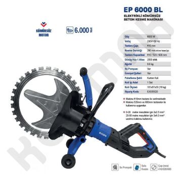 EXEN EP 6000 BL Elektrikli Kömürsüz Beton Kesme Makinesi