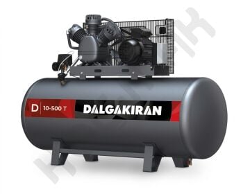 Dalgakıran D 10-500 T Çift Kademeli Pistonlu Hava Kompresörü 7.5 kW / 10 HP - 500 Litre - 12.5 Bar
