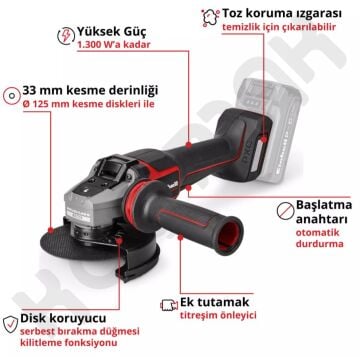 Einhell Tp-Ag 18/125-13 Q P BL Solo Akülü Avuç Taşlama - 4431197
