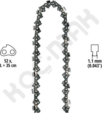 Einhell GE-LC 36/35 Li Uyumlu Orijinal 35 cm Yedek Zincir