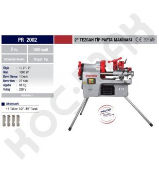 Proter PR 2002 2'' Tezgah Tip Pafta Makinesi