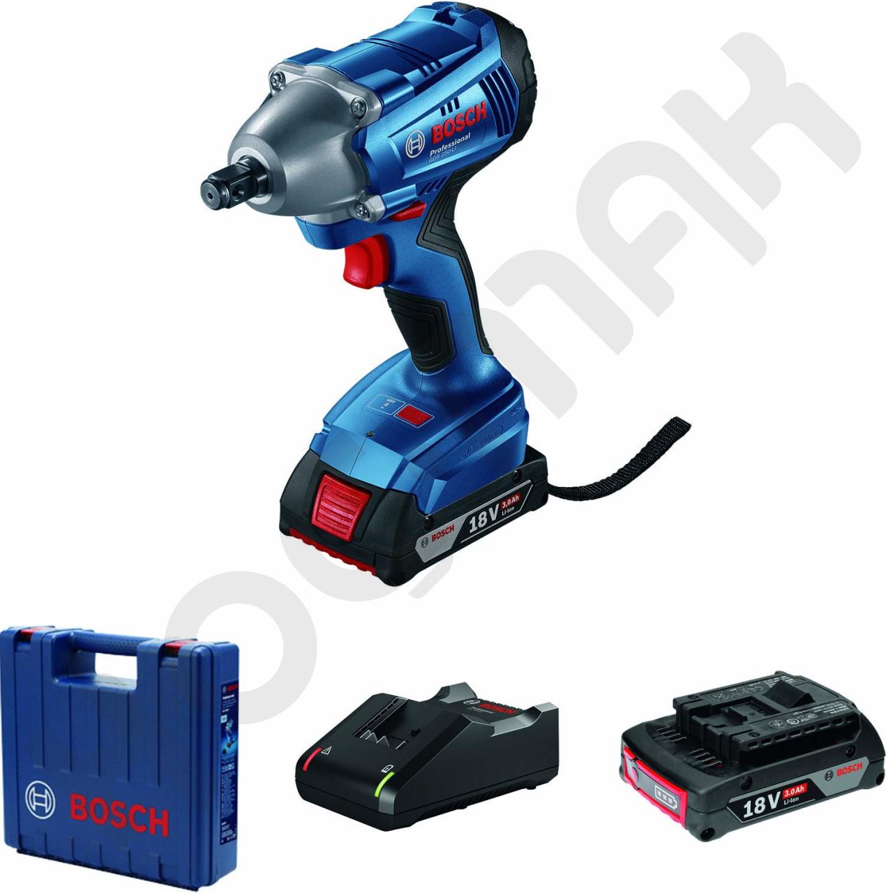 Bosch Proffesional Gds 250-Li 18 volt 3 Ah Çift Akülü Somun Sıkma - Çok Fonksiyonlu Çakı Hediyeli -