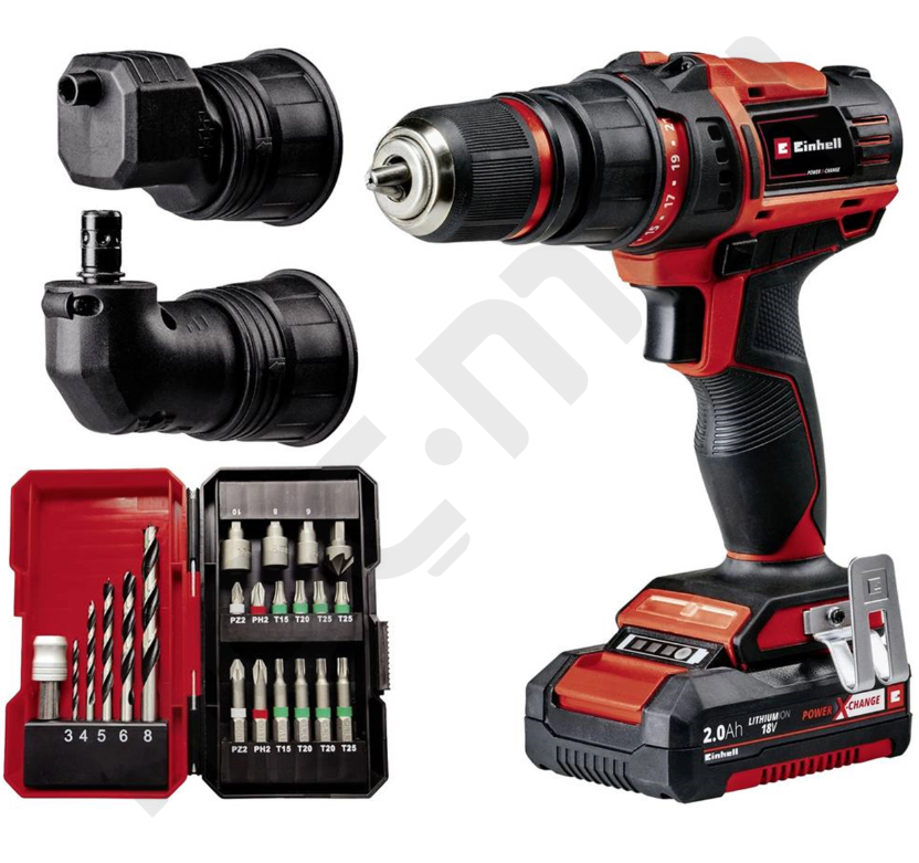 Einhell Te-Cd 18/45 3X-Li+22 Parça Uç Seti - 1x2Ah Akülü Matkap
