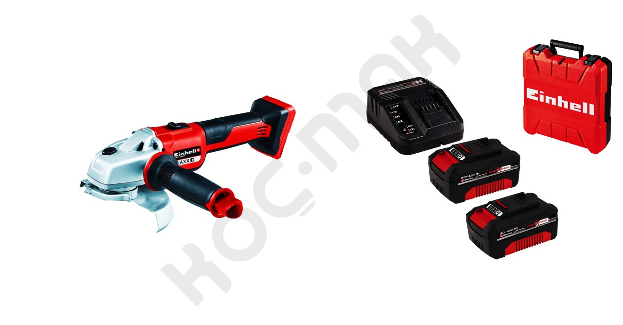 Einhell Axxio Kömürsüz Taşlama + 18V 4.0Ah Çift Akülü ve Çantalı Set